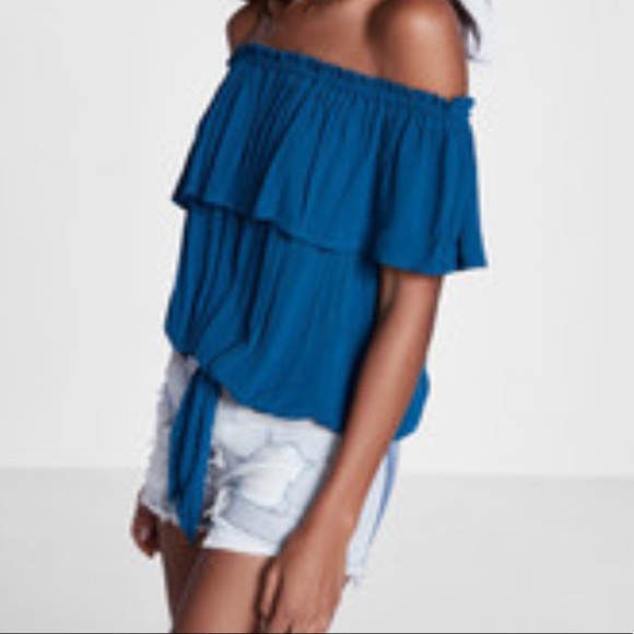 NWT Express Ruffle Off Shoulder Top - Picture 6 of 6